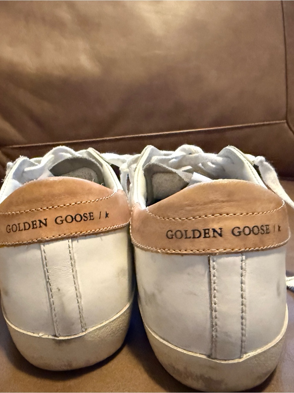Golden Goose Women's Super-Star Sneakers - White, Black Glitter Star, Pink Heel - Picture 4 of 7